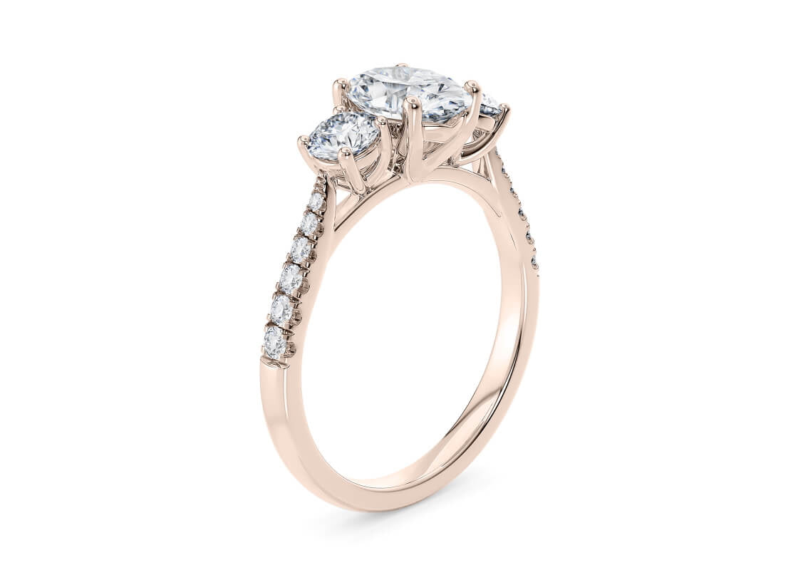 Lisbon Trilogy Rose Gold 18k Oval Engagement Ring