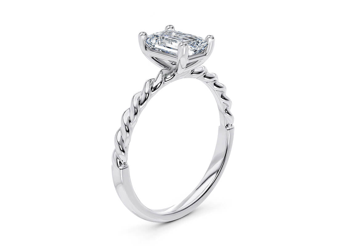 Ascot Solitaire Platinum Emerald Engagement Ring