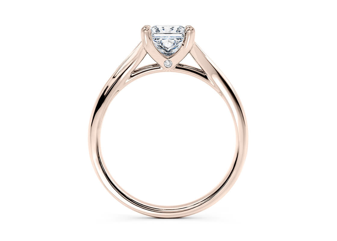 Hanover Solitaire Rose Gold 18k Princess Engagement Ring