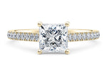 1477 Vintage Yellow Gold 18k Princess Engagement Ring