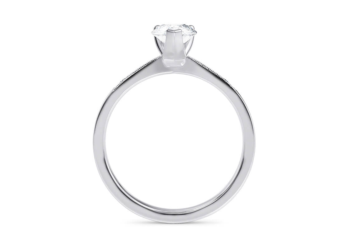 Delicacy Vintage Platinum Pear Engagement Ring