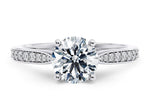 Victoria Diamond Band Platinum Round Engagement Ring