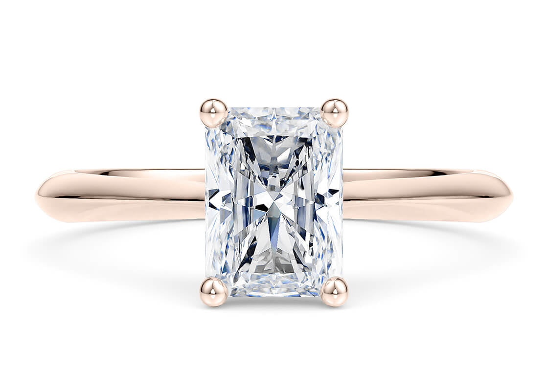 Iris Solitaire Rose Gold 18k Radiant Engagement Ring