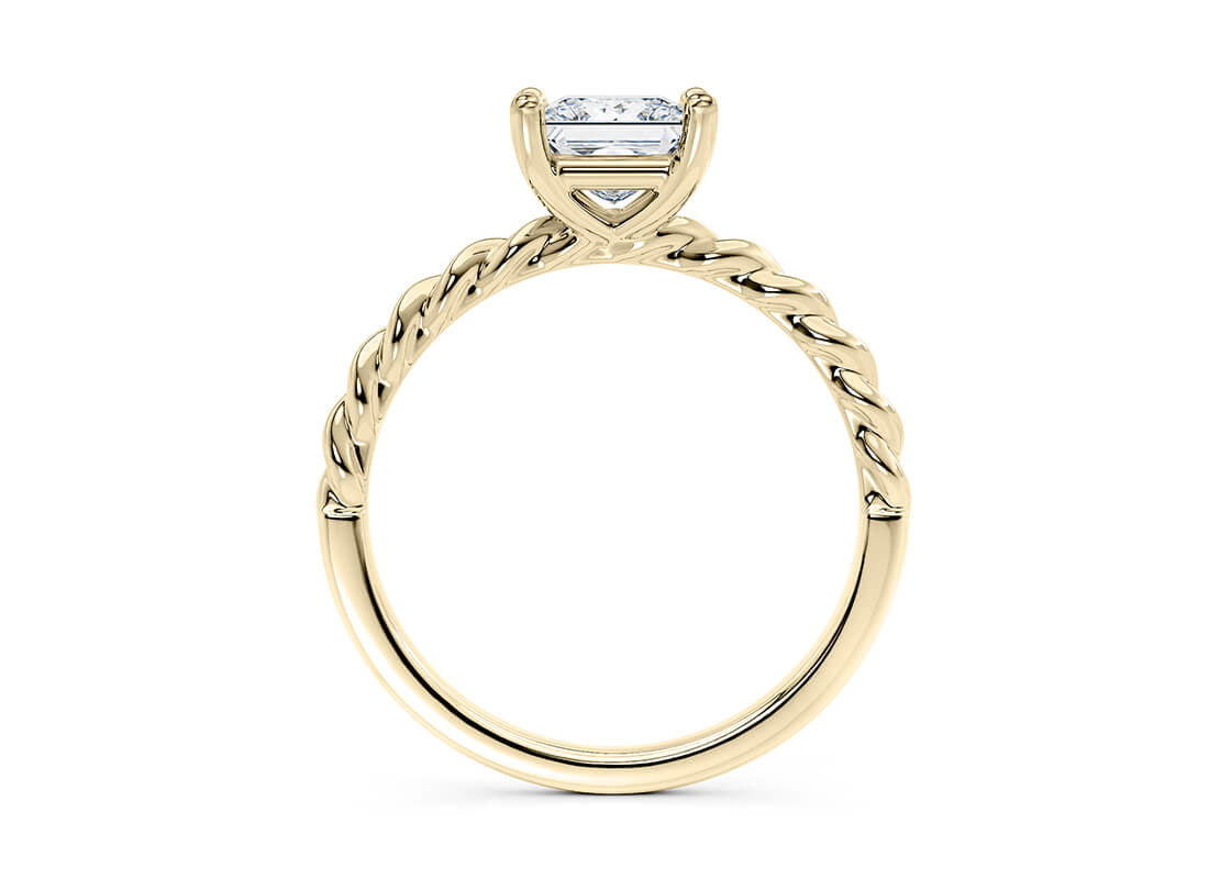 Ascot Solitaire Yellow Gold 18k Princess Engagement Ring