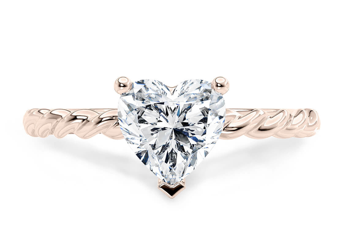 Ascot Solitaire Rose Gold 18k Heart Engagement Ring