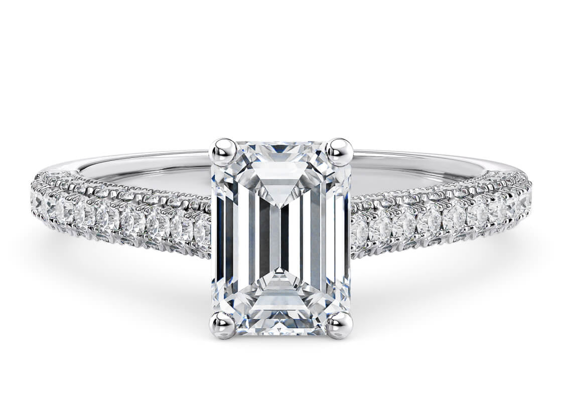 Bloomsbury Vintage Platinum Emerald Engagement Ring