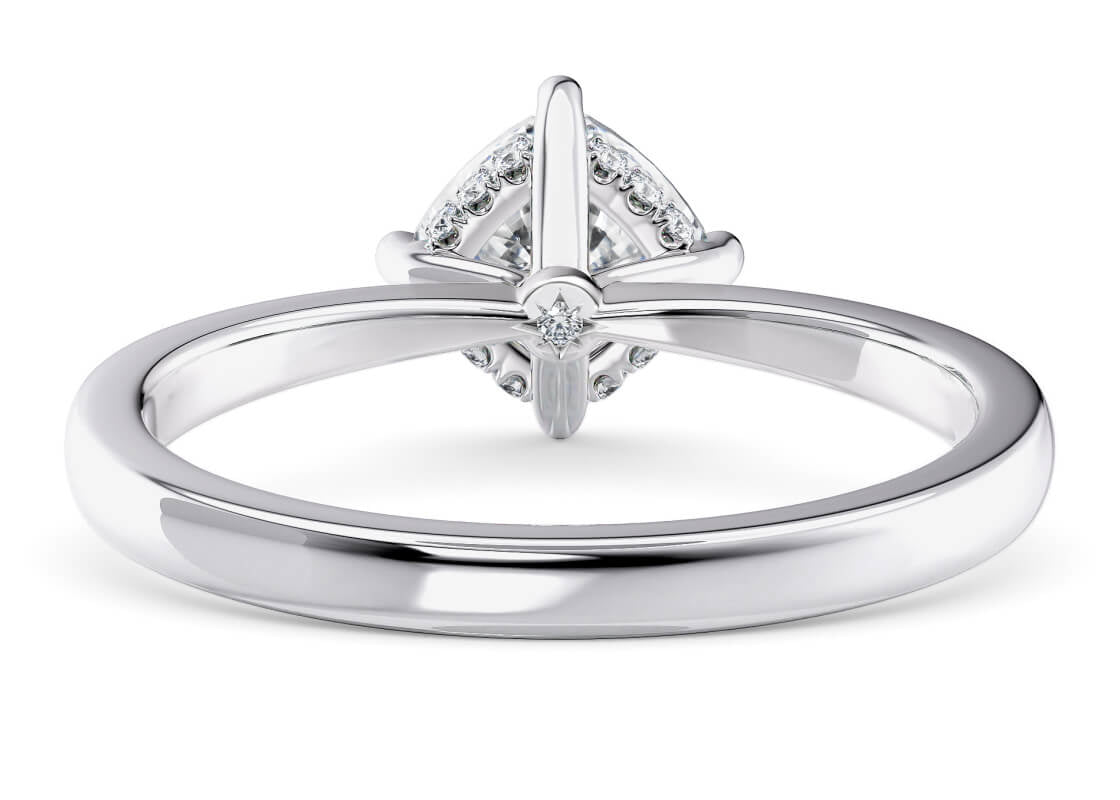 Starlight Compass Solitaire Platinum Cushion Engagement Ring