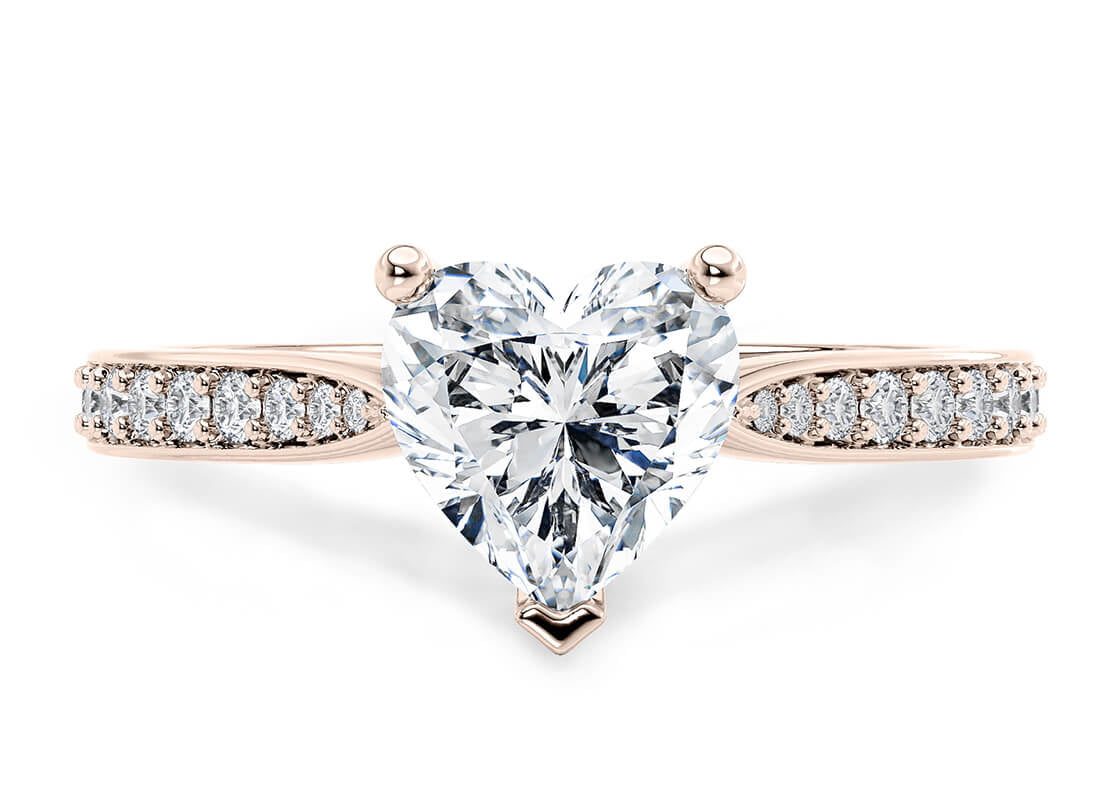 Victoria Diamond Band Rose Gold 18k Heart Engagement Ring