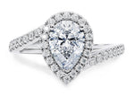 Kew Halo Platinum Pear Engagement Ring
