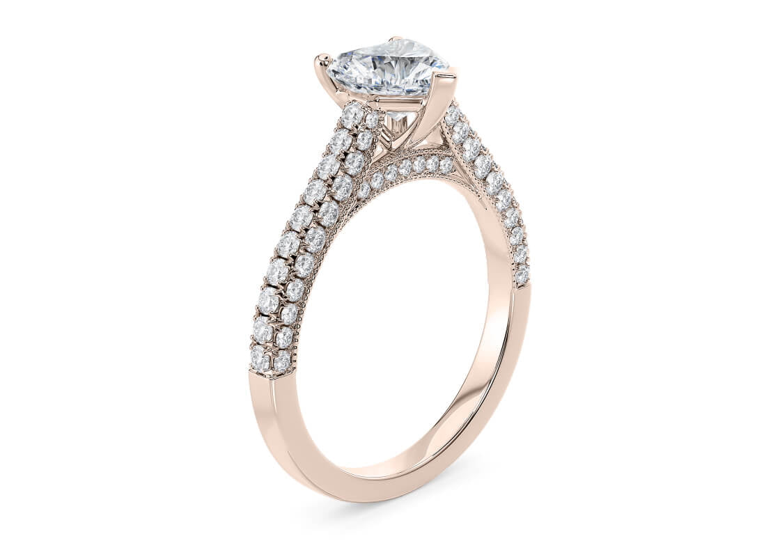 Bloomsbury Vintage Rose Gold 18k Heart Engagement Ring