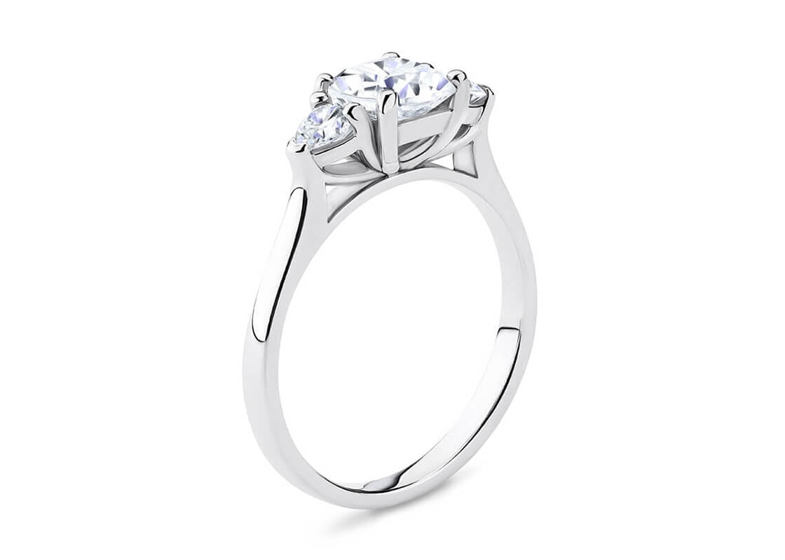 Barcelona Trilogy Platinum Cushion Engagement Ring