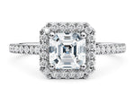 Aphrodite Halo Platinum Asscher Engagement Ring