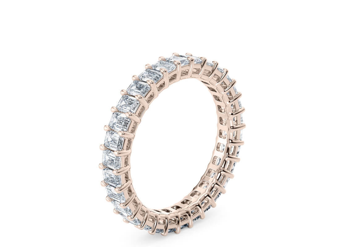 Regent Emerald Full Set Rose Gold 18k Lab Grown Eternity Ring