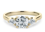 Barcelona Trilogy Yellow Gold 18k Cushion Engagement Ring