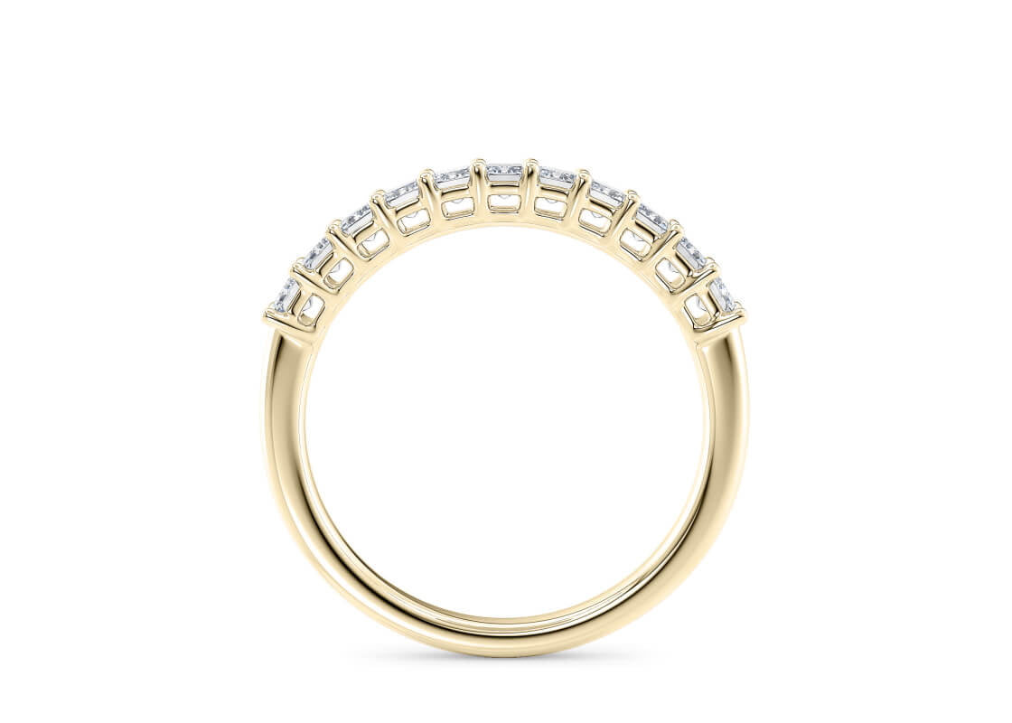 Regent Emerald Half Set Yellow Gold 18k Natural Eternity Ring