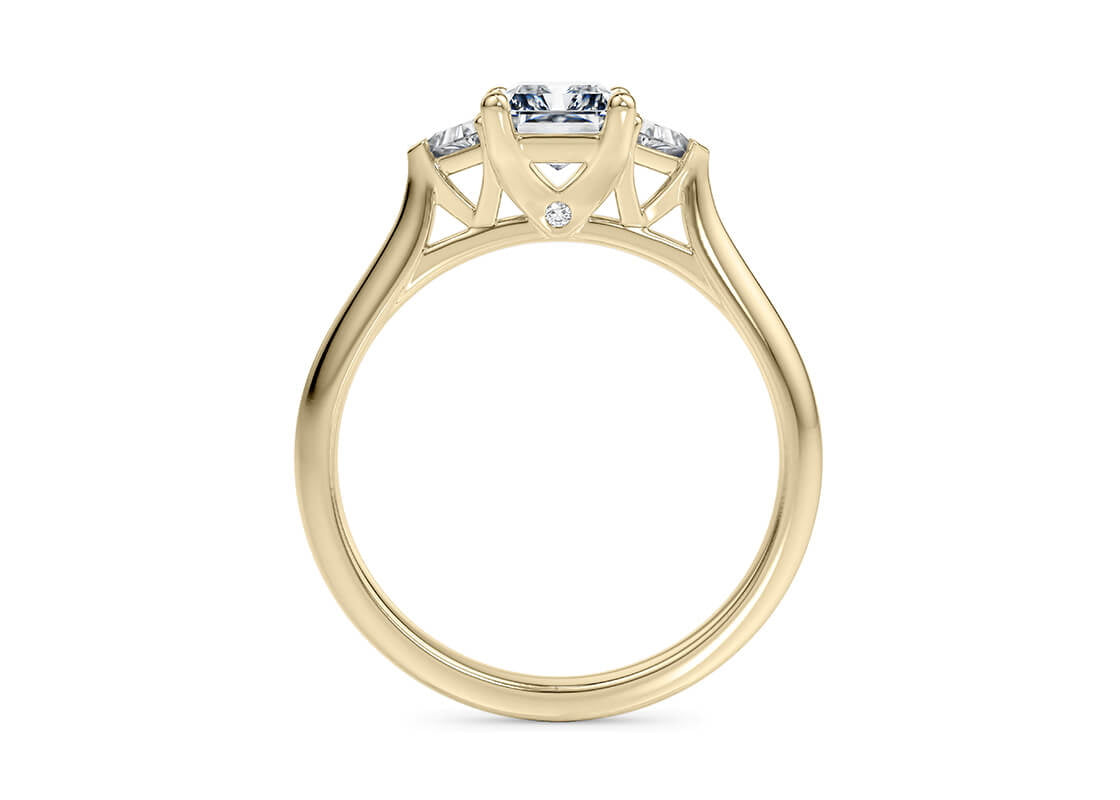 Paris Trilogy Yellow Gold 18k Radiant Engagement Ring