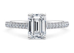 1477 Vintage Platinum Emerald Engagement Ring