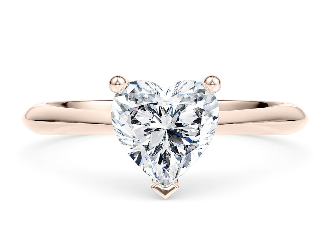 Iris Solitaire Rose Gold 18k Heart Engagement Ring