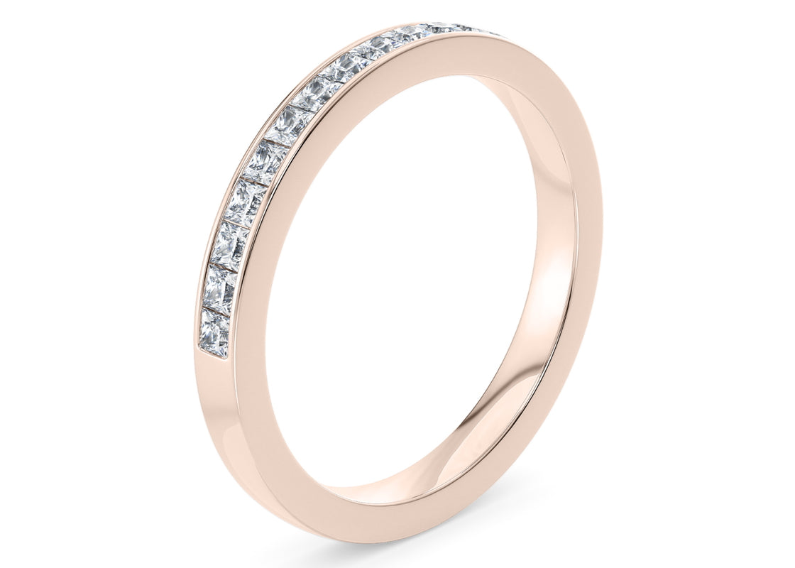 Aurora Rose Gold 18k Half Set Eternity Ring