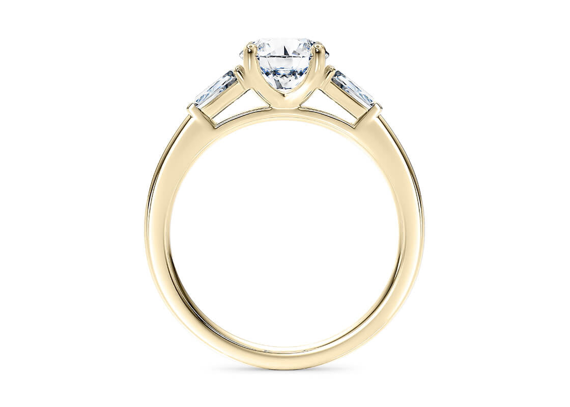 Alexandria Trilogy Yellow Gold 18k Round Engagement Ring