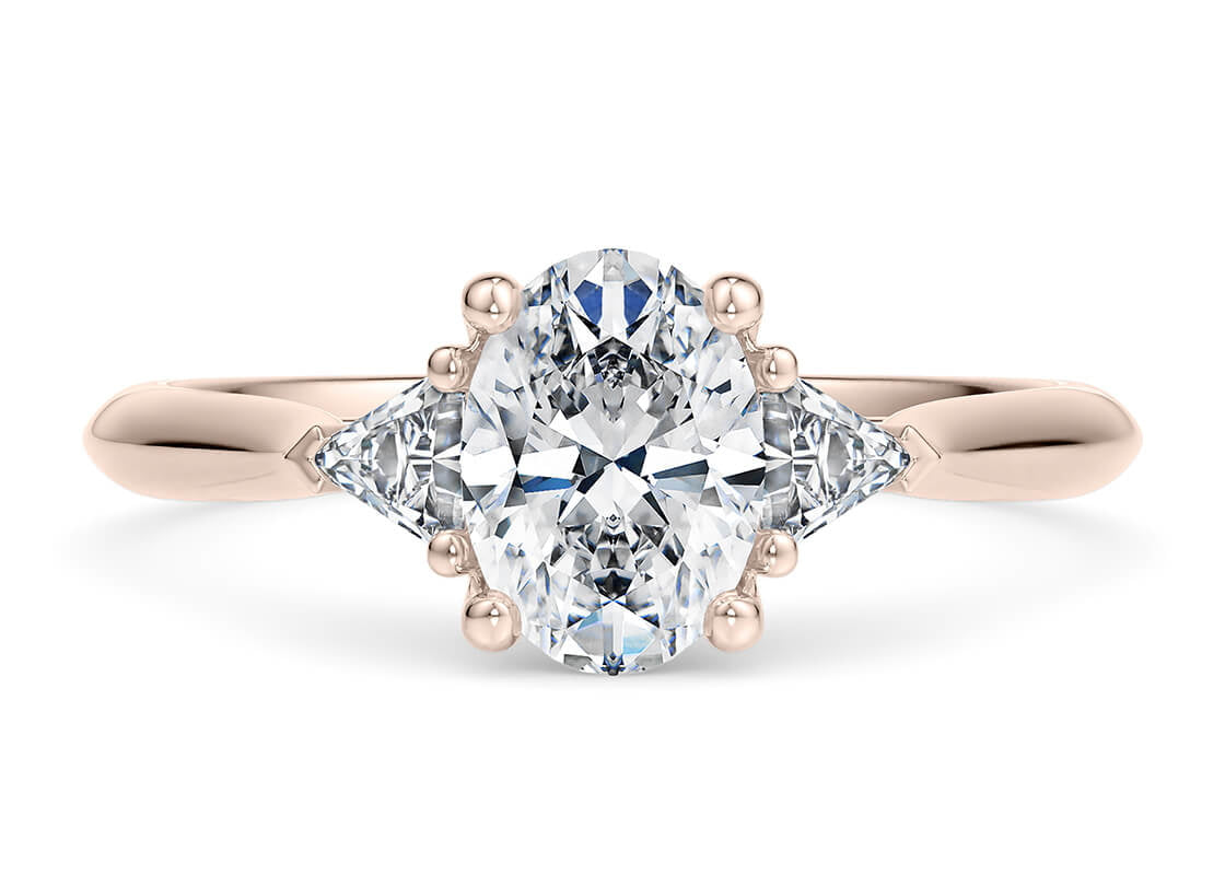 Paris Trilogy Rose Gold 18k Oval Engagement Ring