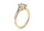Oxford Diamond Band Yellow Gold 18k Emerald Engagement Ring