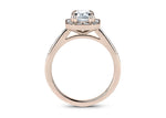 Zelda Halo Rose Gold 18k Emerald Engagement Ring