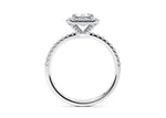 Isabella Halo Platinum Emerald Engagement Ring