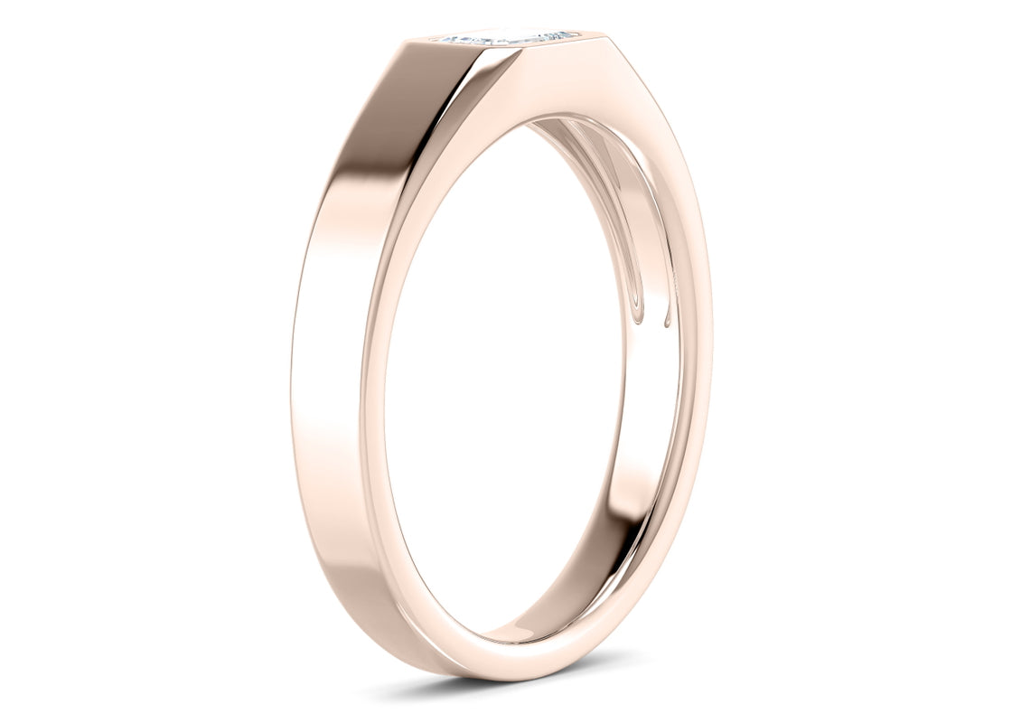 Olympus Emerald Rose Gold 18k Wedding Band