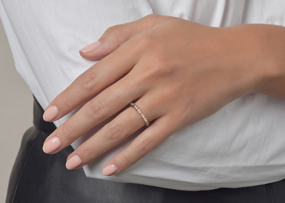 Primrose Rose Gold 18k Half Set Eternity Ring