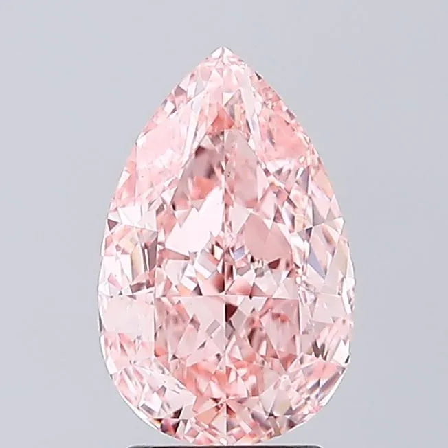3.03ct Pear Lab Grown Diamond (Colour Fancy Vivid Pink, Clarity VVS2, IGI Certified)