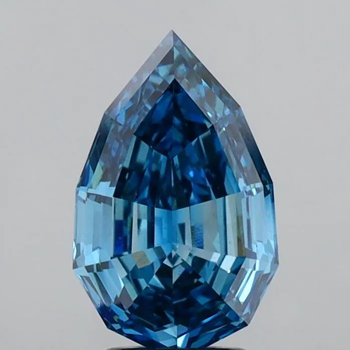 3.15ct Pear Lab Grown Diamond (Colour Fancy Vivid Blue, Clarity VS1, IGI Certified)