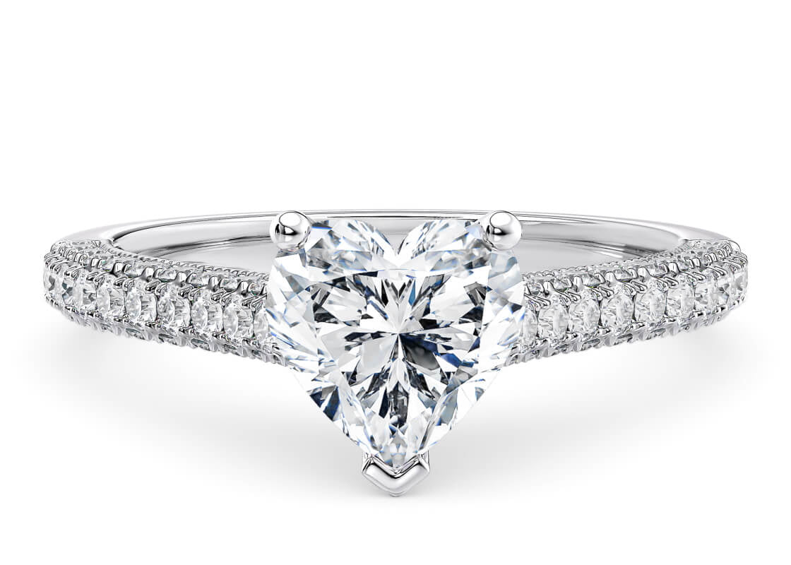 Bloomsbury Vintage Platinum Heart Engagement Ring