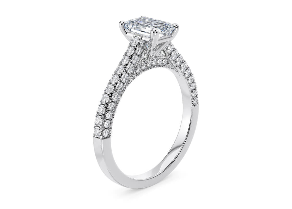 Bloomsbury Vintage Platinum Emerald Engagement Ring