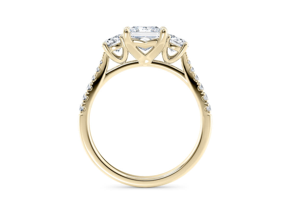 Lisbon Trilogy Yellow Gold 18k Princess Engagement Ring