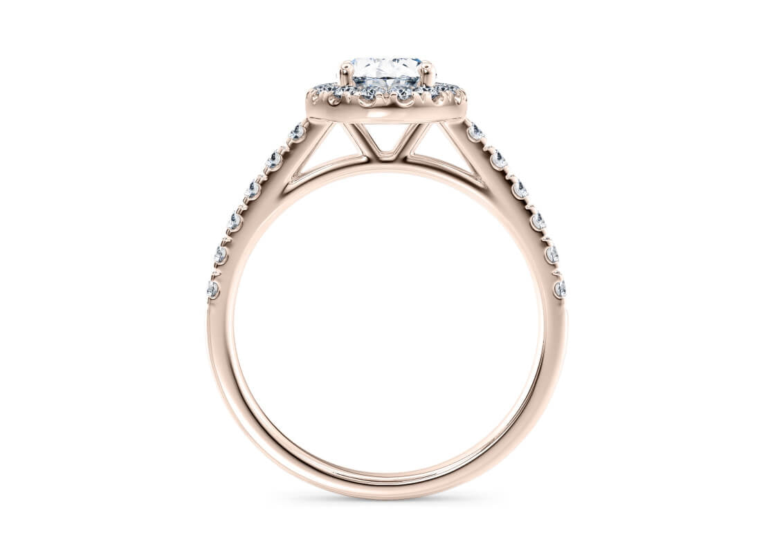 Medici Halo Rose Gold 18k Oval Engagement Ring