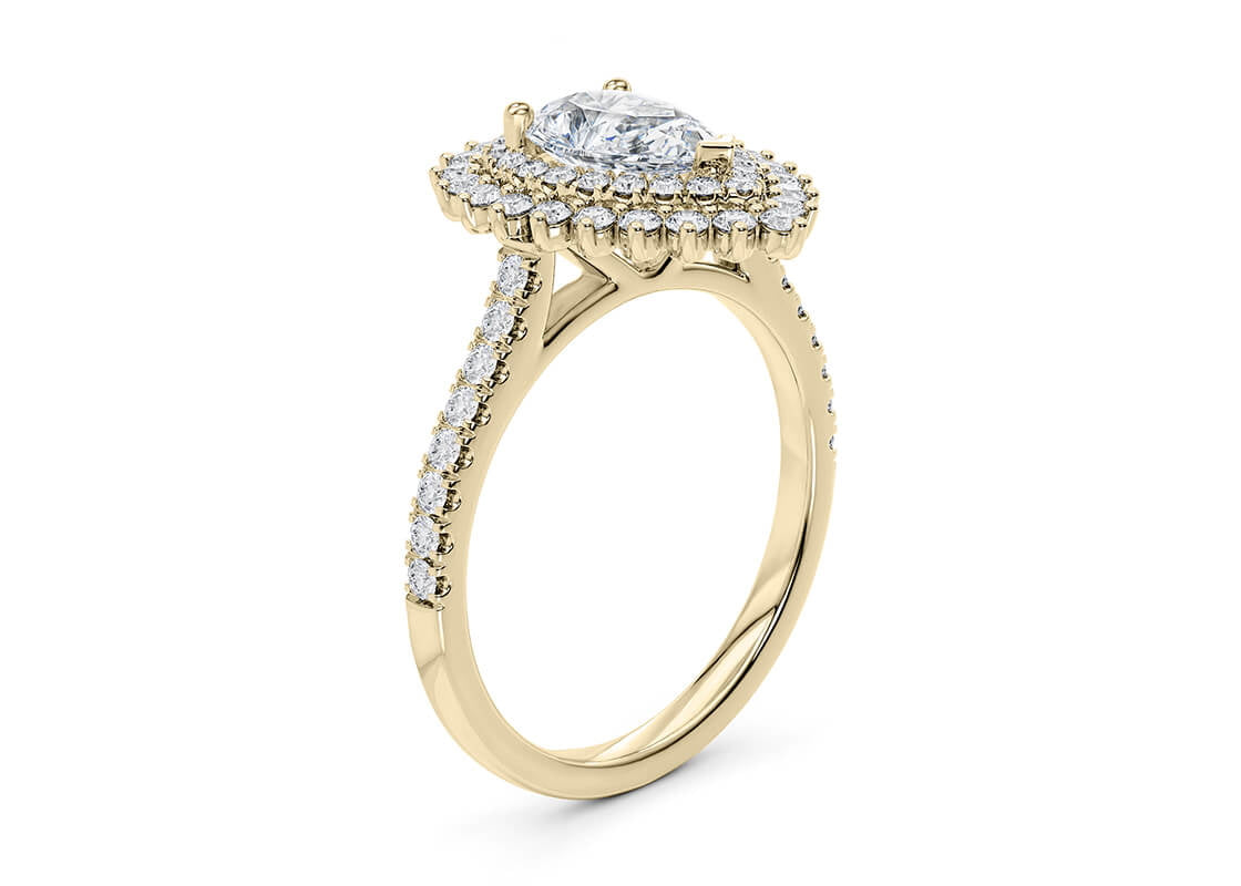Berkeley Halo Yellow Gold 18k Pear Engagement Ring
