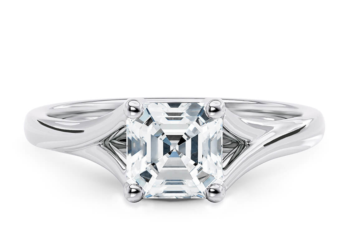 Hanover Solitaire White Gold 18k Asscher Engagement Ring