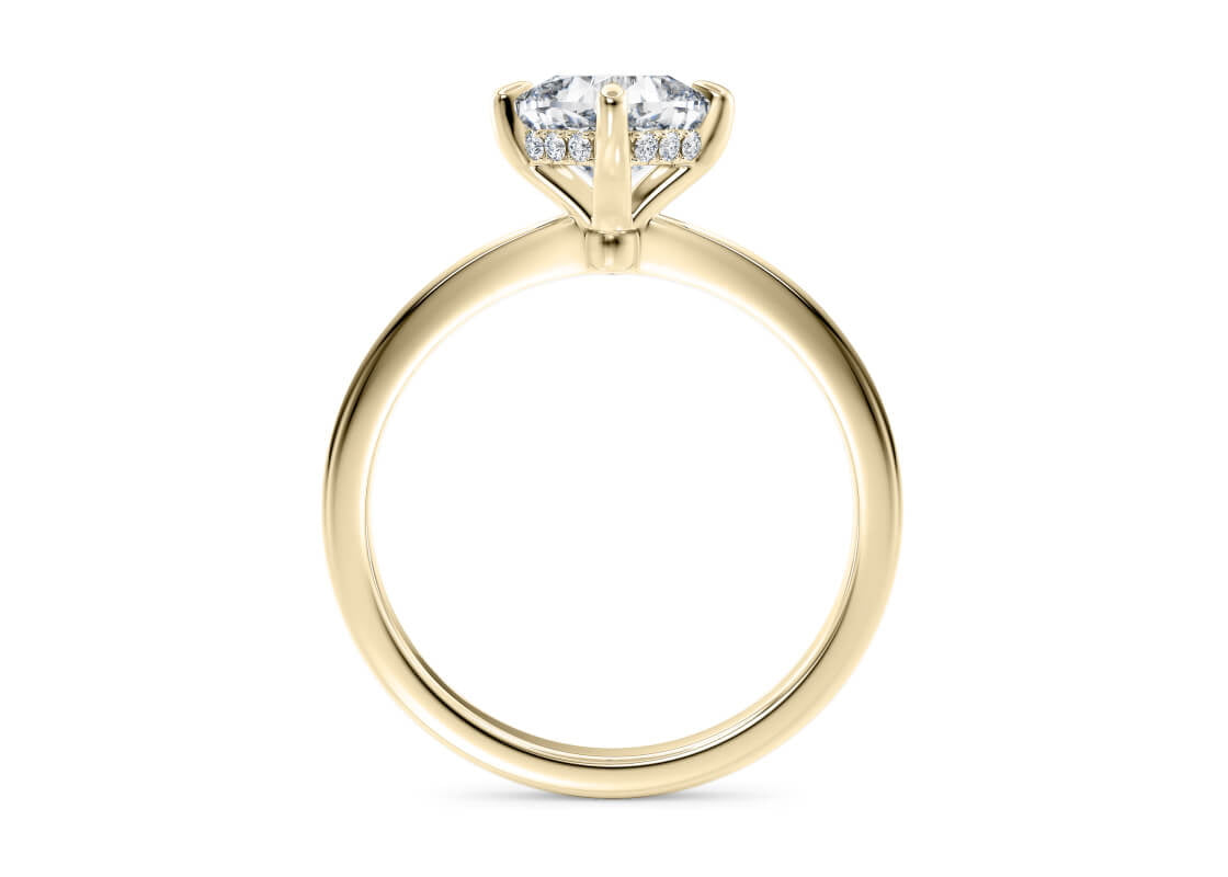 Starlight Compass Solitaire Yellow Gold 18k Cushion Engagement Ring
