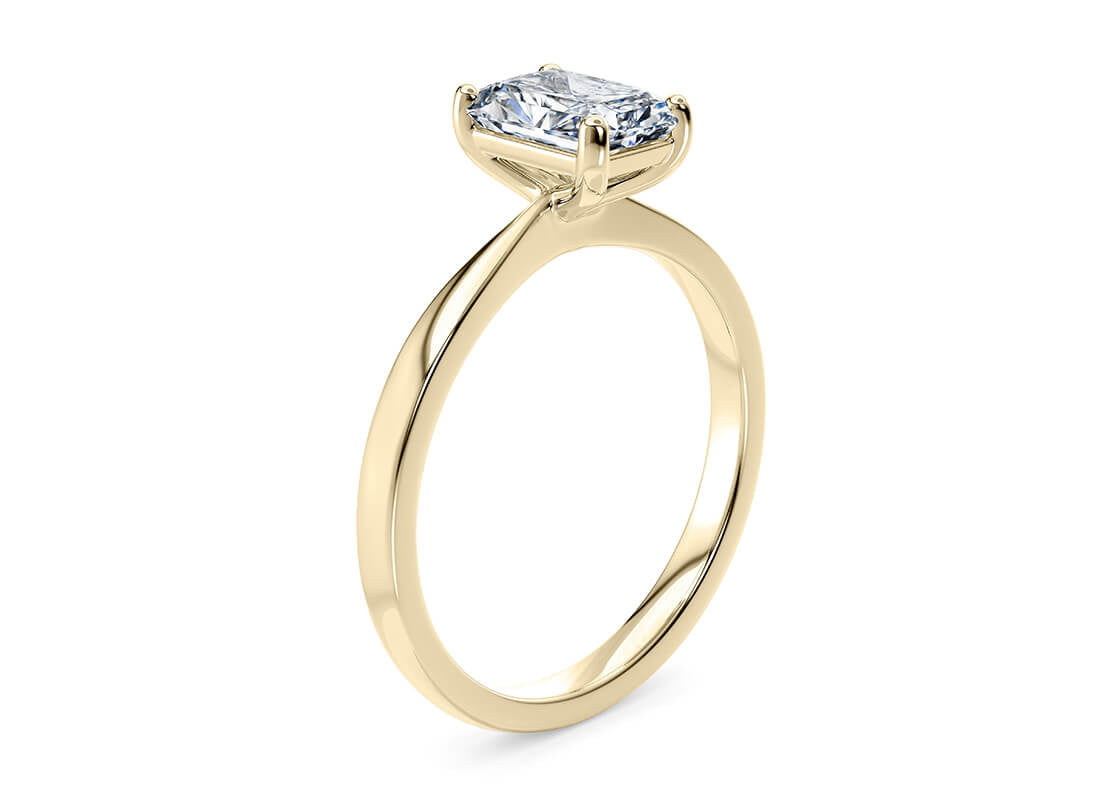 Delicacy Solitaire Yellow Gold 18k Radiant Engagement Ring