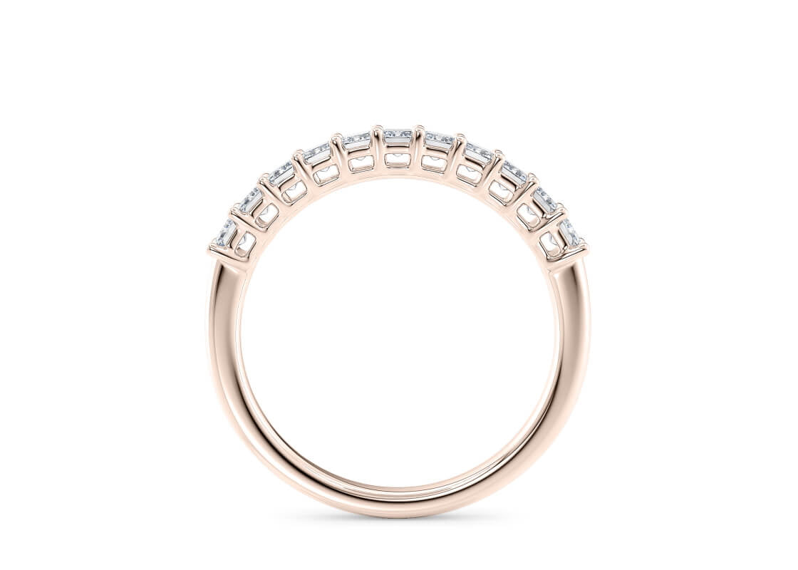 Regent Emerald Half Set Rose Gold 18k Lab Grown Eternity Ring