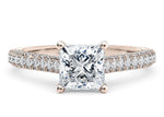 Bloomsbury Vintage Rose Gold 18k Princess Engagement Ring