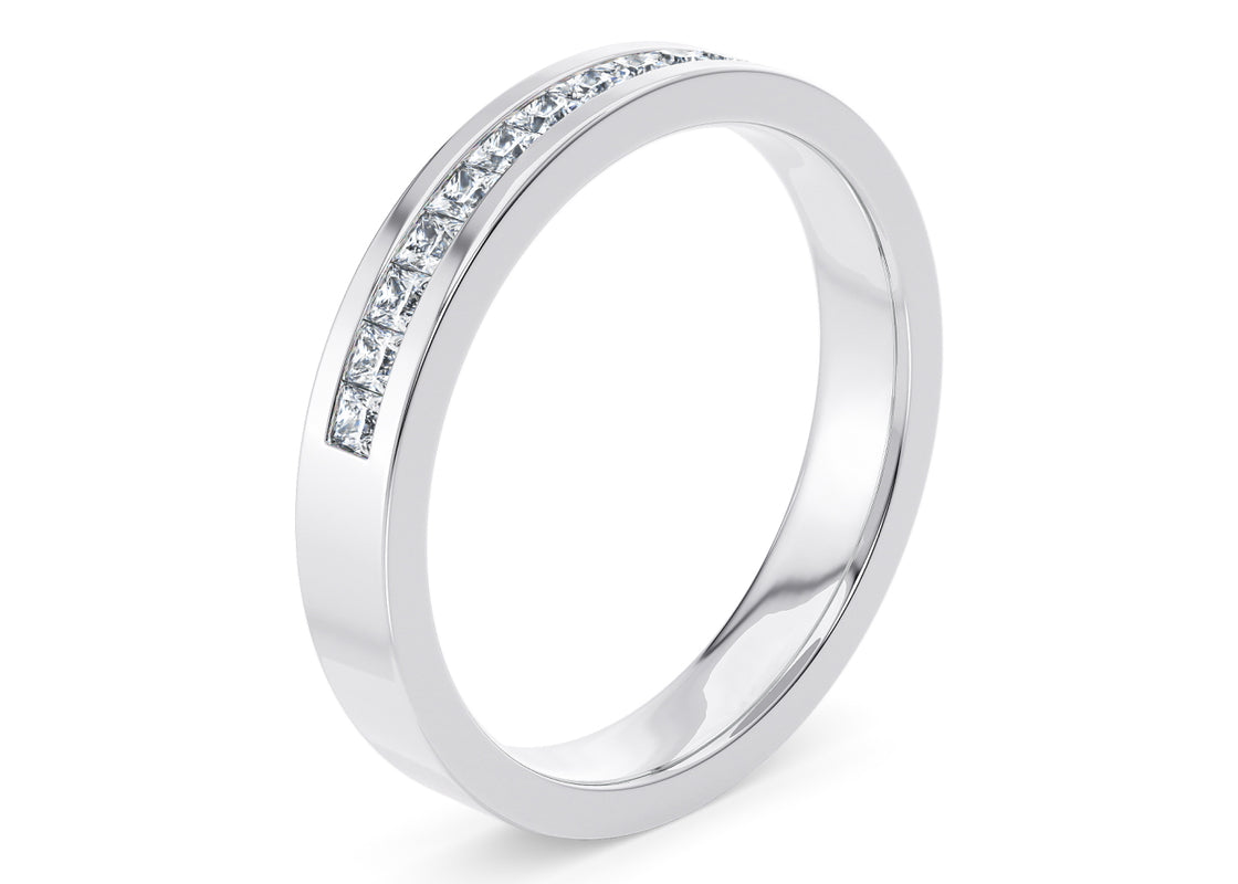 Allya White Gold 18k Half Set Eternity Ring