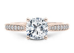 Victoria Diamond Band Rose Gold 18k Cushion Engagement Ring