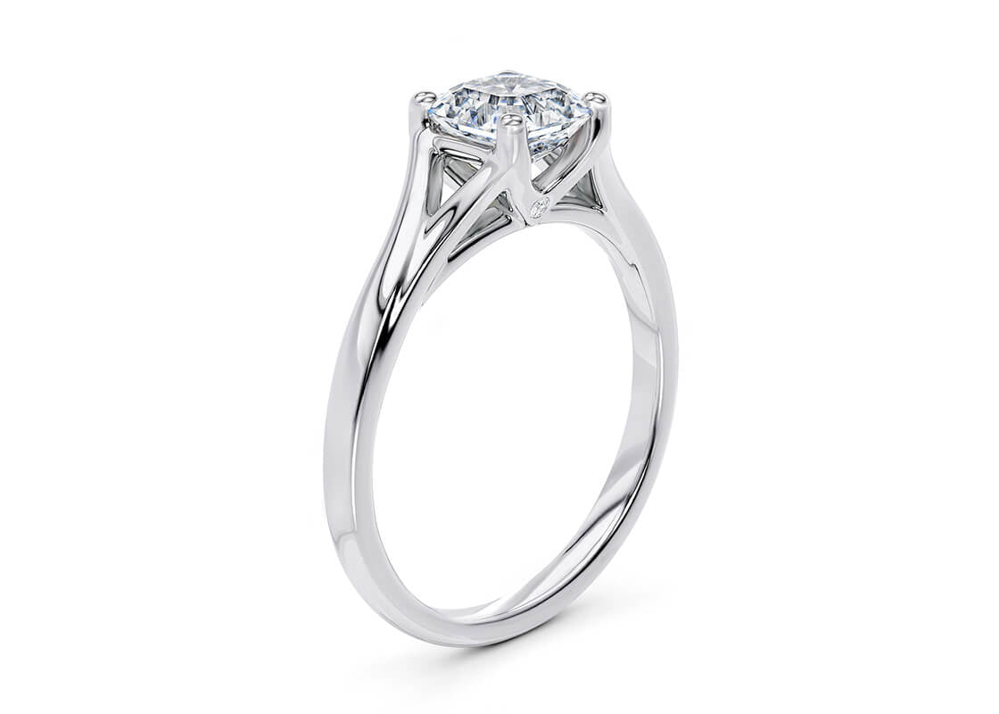Hanover Solitaire White Gold 18k Asscher Engagement Ring