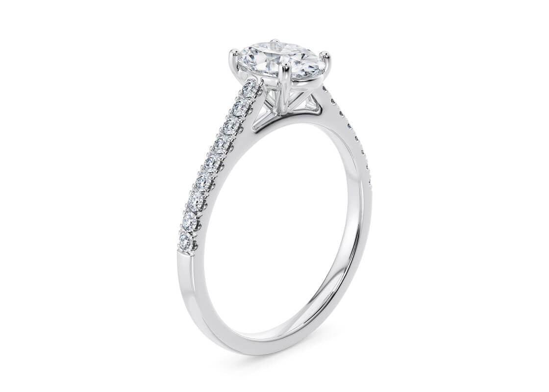 1477 Vintage Platinum Oval Engagement Ring