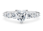 Lyra Diamond Band Platinum Heart Engagement Ring