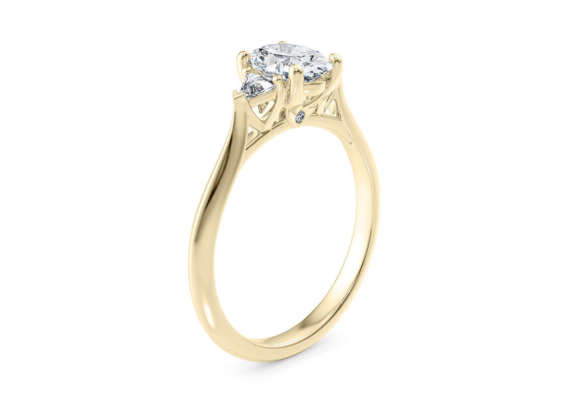 Paris Trilogy Yellow Gold 18k Oval Engagement Ring