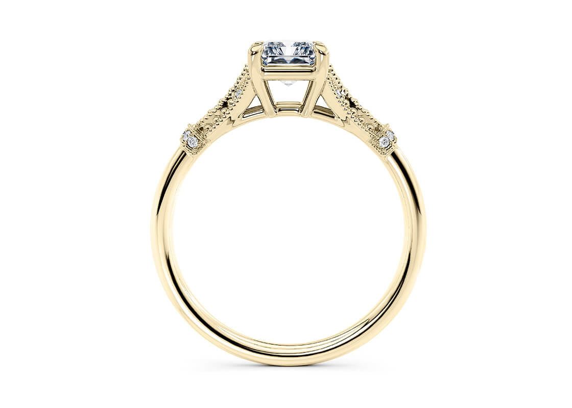 Jasmine Vintage Yellow Gold 18k Radiant Engagement Ring