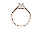 Victoria Diamond Band Rose Gold 18k Asscher Engagement Ring